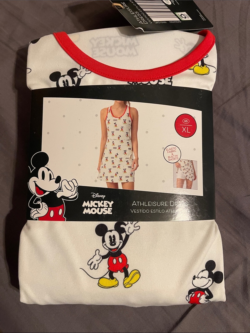 Disney Mickey Mouse Women’s athleisure dress White & Red Sleeveless